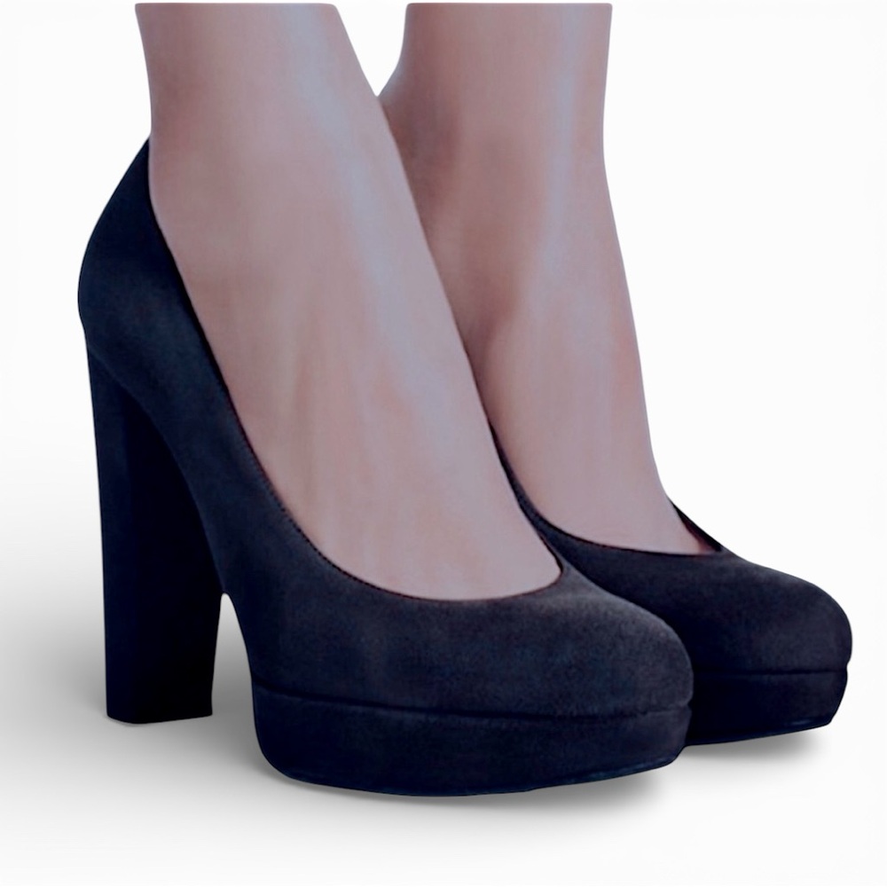 Stuart Weitzman Black Suede Sky-High Pumps Sz 9.5 N
